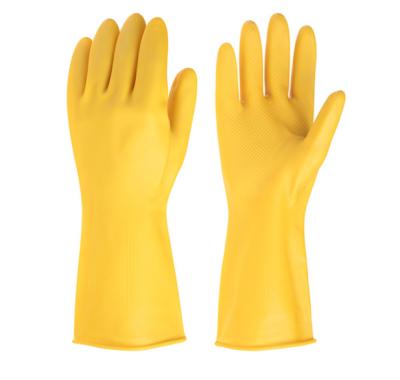 China Good chemical resistance no linernon-powdered comfort acid and alkali resistant industrial rubber gloves max safety hand yellow gloves/ for sale