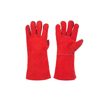 China Heat Insulation Oil Resistance Safety Hand Gloves Welding Gloves Heat Insulation Cow Split Leather Gloves for sale