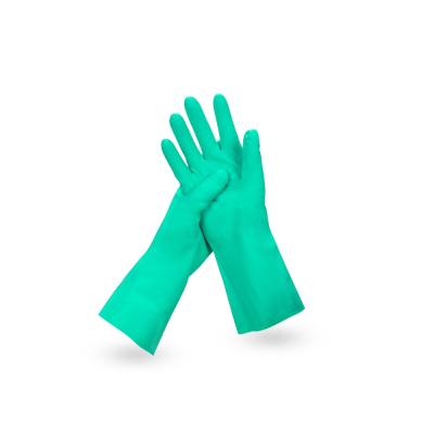 China Waterproof Green Anti-smash Household Nitrile Hand Gloves For Kitchen for sale