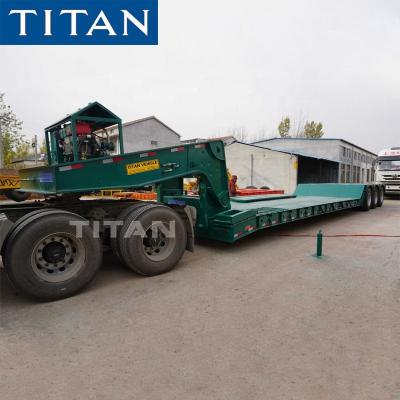 China TITAN truck trailer 80 tons low loaders detachable goose neck lowboy semi trailer price for sale for sale