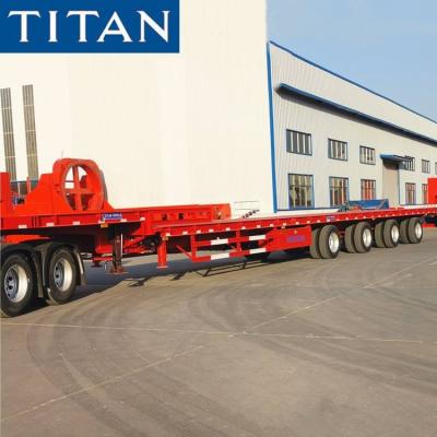 China 4 Axle Extendable Flatbed Semi Trailers Truck Trailer for Transporting Wind Turbine Blades for sale