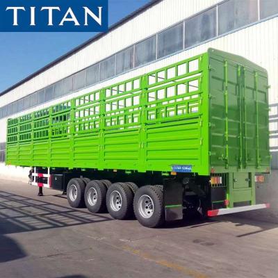 China Truck Trailer China Fence Trailer Livestock Animal/Cattle/Pig Transport Trailer For Sale for sale