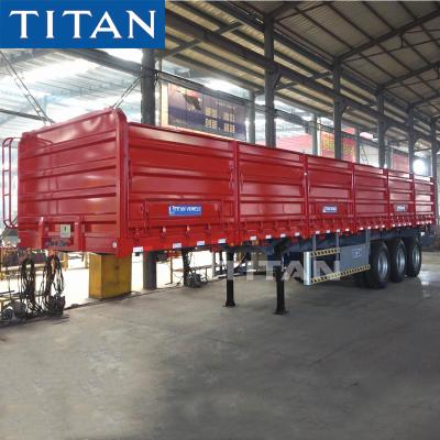 China Truck Trailer 60T Bulk Cargo Transport Grain Trailer With Drop Side For Sale for sale