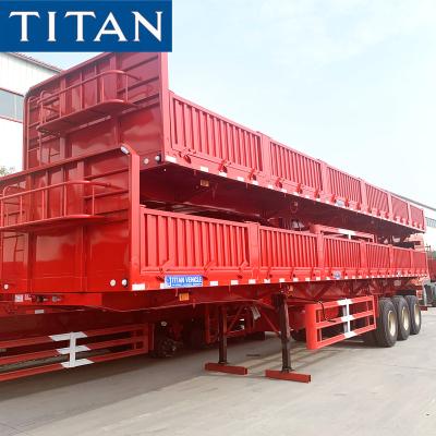 China Truck Trailer Drop Side Trailer | 40T cargo semi trailer with removable side wall for sale for sale