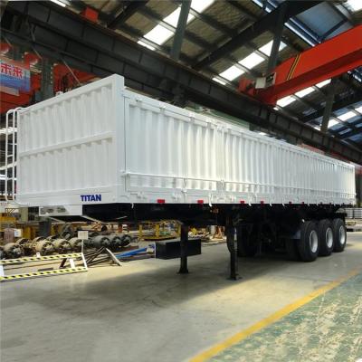 China Tri Axle Truck Trailer 40 Ton Side Tipper Dump Trailer For Sale Zimbabwe Trailer Cheap Price for sale