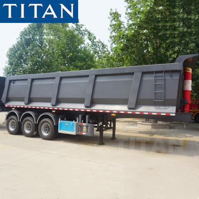 China 3 Tons Axles 40 Truck Trailer Tipper 12 Tires Hydraulic Dump Truck Side Trailer For Sale for sale