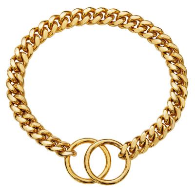 China Large Gold Collares De Perros Viable Luxury Pet Hip Hop Leads Chains Kit Dog Collars Choke Cuban Collar Leash XL Bully Dog Chain for sale