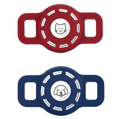 China Customized Viable Logo Gps Tracking Silicone Airtag Case Cavity Protector Pets Locator Anti-lost Strap Cover For Cat Dog for sale