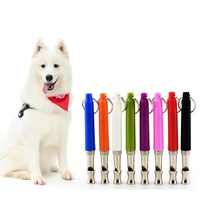 China Toy Stainless Steel Dog Training Anti Bark Dog Viable Sound Professional Adjustable Pet Dog Whistle Vocal Groove Whistle for sale