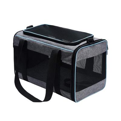 China Sustainable High Quality Outdoor Portable Pet Cages Large Kennel Airline Approved Breathable Pet Carrier Travel Soft Sided Shoulder Bag for sale