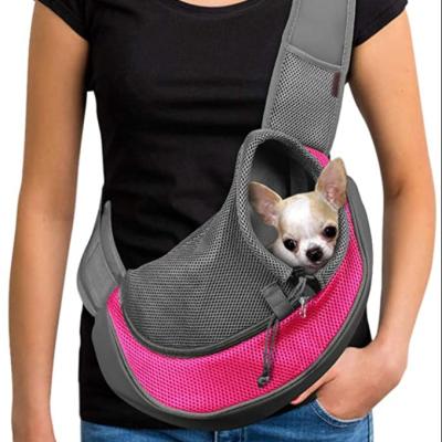 China Adjustable Safer Puppy Cat Pet Carrier Sling Bag Travel Reflective Brand Shoulder 2022 Single Viable Dog Bag With Breathable Mesh for sale