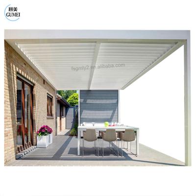 China Easily Assembled Into Running Villa Pergola 3X4 Motorized Canopy Adjustable Roof Aluminum Metal Pergola With Led System for sale