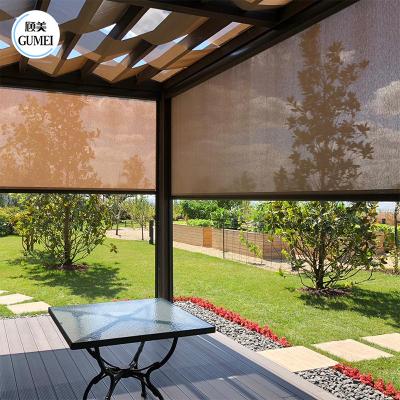 China Automatic Waterproof Fabric Roller Shades Vertical Drapes Curtains Shutters Screen Zipper Blinds for sale