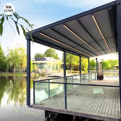 China Waterproof Customized Motorized Retractable Pergolas Outdoor Aluminum Patio Roof Tent for sale