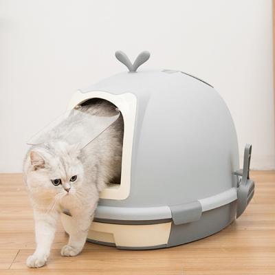 China Sustainable Cat Sand Pot Enclosed Cat Toilet Box Anti-splash Cleaner Cat Litter Box Toilet for sale