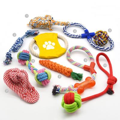 China Dental Custom Cotton Rope Dog Chew Set Pet Toy Chew Interactive Pet Dog Durable Rope Toys Viable Wholesale for sale