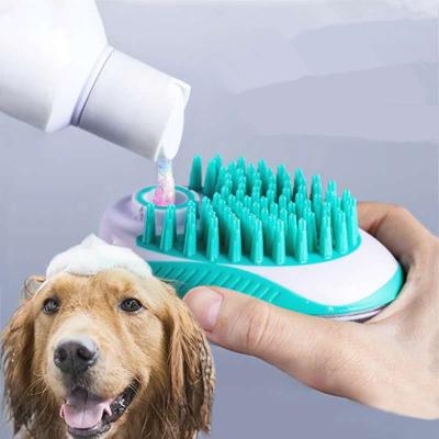 China Viable Pet Wash Brush Shampoo Pet Bath Brush Fashion Style Pet Hair Cleaning Comb for sale