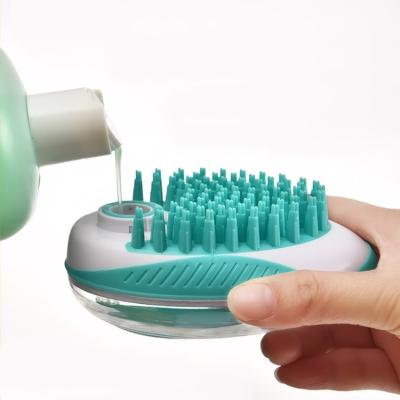 China Portable Squeezable Hair Comb Portable Squeezable Comb Pet Bath Massager Manual Pet Washing Brush For Cat And Dog for sale