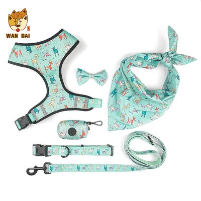 China New Design Sustainable Fashion Breathable Pet Chest Harness Set Comfortable Bow-knot Dog Harness Pet Collars for sale