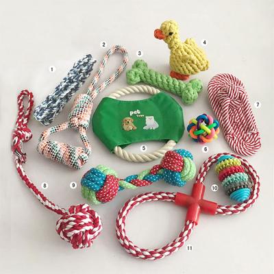 China Sustainable Eco-Friendly Stocked Dog Rope Toys Bulk Cheap Hand - Woven Chew Interactive Dog Rope Toys Set Super Strong Bite-Resistant for sale