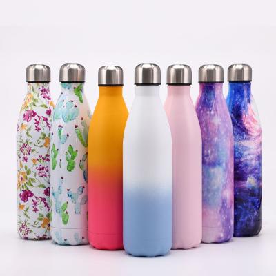 China Sustainable Beautiful Color Hot Sell Custom Logo Insulated Shape Stainless Steel Sport Water Bottle Customized Cola Bottle for sale