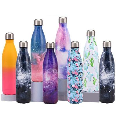 China Sustainable Custom 500ml Bulk Double Wall Travel Sports Drink Metal Stainless Steel Insulated Thermos Vacuum Flasks Cola Shape Water Bottles for sale