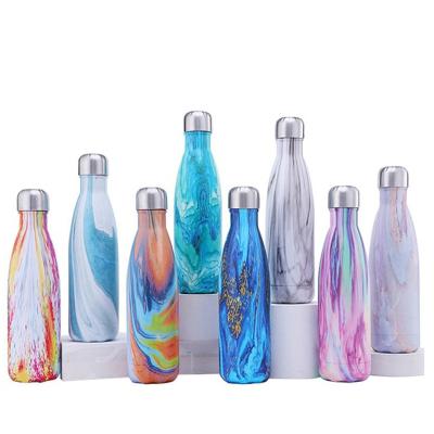 China Sustainable 350/500/750/1000ml Sublimation Uv Print Stainless Steel Cola Shaped Double Wall Insulated Vacuum Flask Thermos Water Bottle for sale