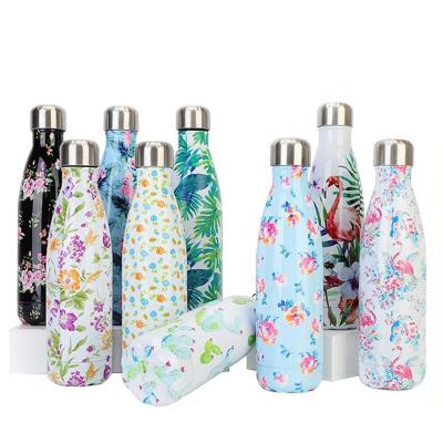 China Sustainable 500ml Wooden Color Vacuum Flasks Cola Shape Fitness Thermos Sports Bottle Stainless Steel Water Bottle With Custom Logo for sale