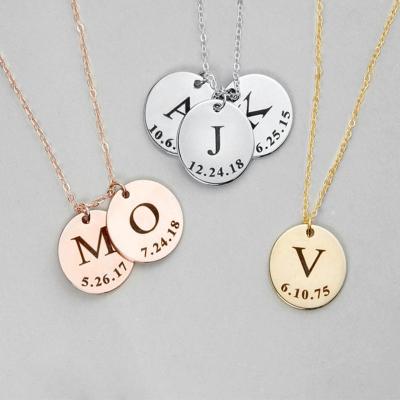 China Delicate Mothers Initial Necklace Casual/Sporty Day Gift For Women Last Name Graduation Gift Personalized Jewelry 18K Stainless Steel for sale