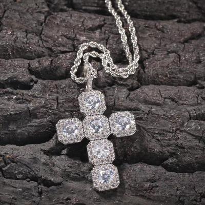 China Environmental Friendly Punk Cross Necklace For Women Men Simple Elegant Zircon Pendant Accessories Couple Necklace Cool Gift Jewelry for sale