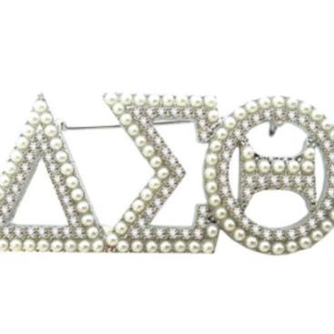 China Elegant Customize Alloy Crystal Rhinestone Paved Greek Life Sorority Zeta Phi Beta Rho Delta Zeta Brooch for sale