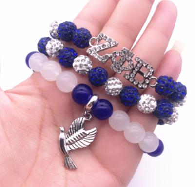 China Custom Greek Charm Zeta Phi Beta Sorority Multilayer Bracelet Jewelry DIY Accessories Keepsake Support Letters Beads Bracelet Bangle for sale