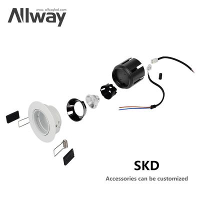 China Modern Wholesale Low Price Allway CCT Recessed Spotlight Downlight LED Spot Light Fixture SKD for sale