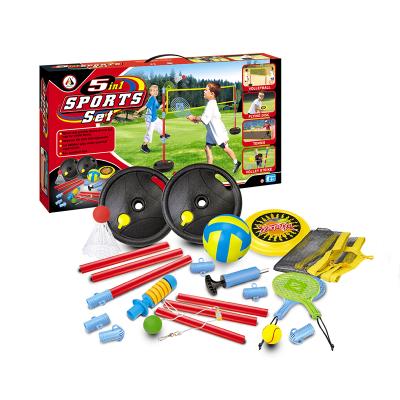 China Outdoor game set outdoor sports games badminton flight disc villey strike tennis toys combined volleyball match for sale