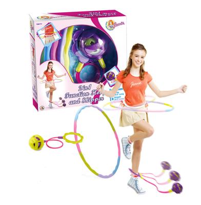 China Adult Bodybuilding Children's Game Fat Burning Colorful Sports 2 In 1 Polynesian Dance-Circle Ankle Jump Ball Bendable Jump Rope for sale