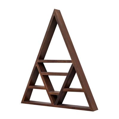 China Factory Traditional FSC&BSCI Crystal Display Shelf, Wooden Triangle Crystal Holder For Stones for sale