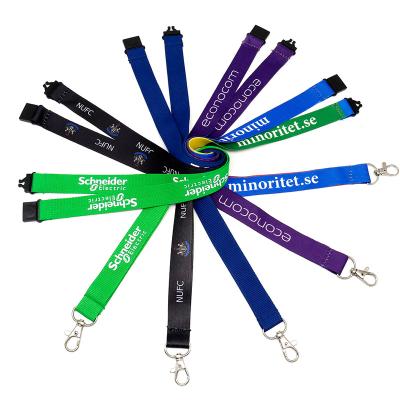 China Promotional Cheap Printed Lanyard Keychain With Logo Free Woven Loose Polyester Sublimation Pomotional Gift Printed Custom Sample for sale