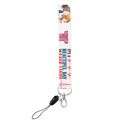 China Anime Lanyard Nylon Short Lanyard Keychain from Ring Factory Price Custom Printed Polyester Metal with Logo for sale