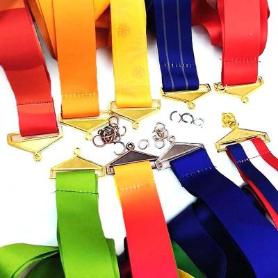 China For Quick Custom Neck Ribbons Logo Printed Polyester Nylon Medal Production Medal White Ribbon Cheap Medal for sale