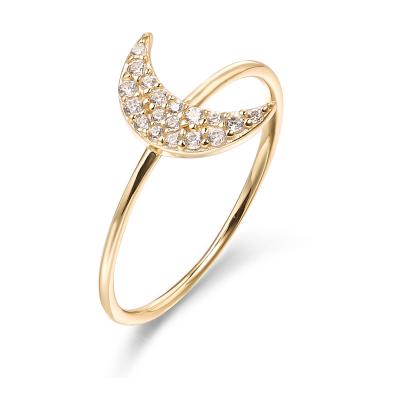 China FASHIONABLE gold plated misahara ring s925 zircon moon stars crescent sterling silver ring for sale