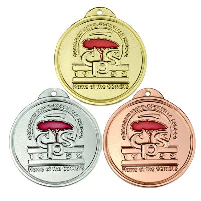 China Europe Metal Medal Enamel Paint Three-Dimensional Sports Commemorative Medal Medailles Company School Custom Stamping Medal With Ribbon for sale