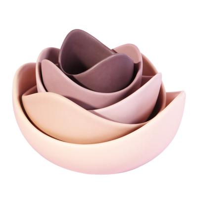 China Art Decor Wholesale Lotus Ceramic Bowl Storage Tray Decorative Porcelain Dishes for sale