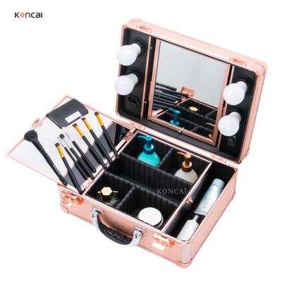 China Fashion Led Fashion Makeup Case With Lightweight Travel Cosmetic Case Custom Portable Beauty Case for sale