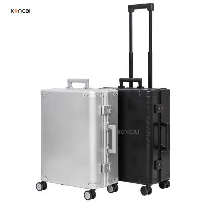 China Japan Style Newcomer Pure Aluminum Trolley Case With Lights Cosmetic Storage Box for sale