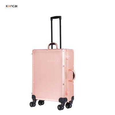 China Hot Selling Professional Fashion Koncai Trolley Case Makeup Cosmetic Case with LED Lights and Mirror for sale