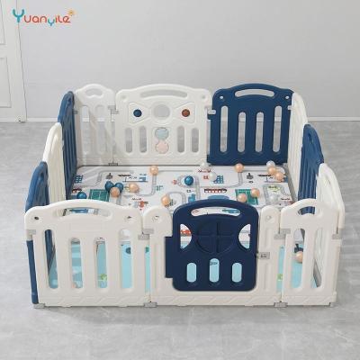 China Stable sturdy Indoor children playyard portable safety fence kids removable cheap play yard pen plastic foldable baby playpens for playground for sale