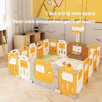 China Modern Toddler foldable plastic playard portable indoor game outdoor gate pen play yard safety fence kids baby playpens for children for sale