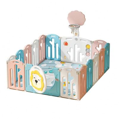 China Sturdy stable 2022 cute design kids baby game fence colorful foldable playpen for baby for sale