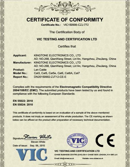 CE Cetificate - HANGZHOU ZION COMMUNICATION CO., LTD