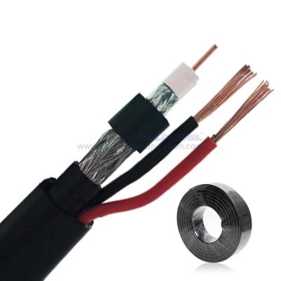 中国 High Quality RG6/U 2C18AWG CM Common CCTV coaxial cable BC CCS conductor RG6 coaxial cable with power 販売のため